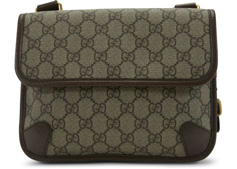 Gucci Neo Vintage Messenger Gg Supreme Small Beigeebony In Canvas