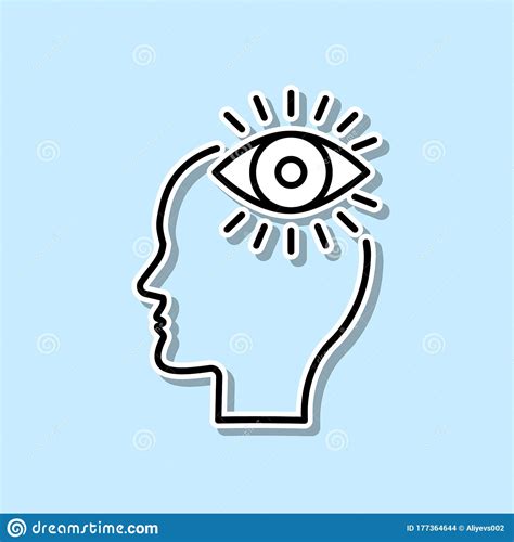 Eye View Brain Sticker Icon Simple Thin Line Outline Vector Of