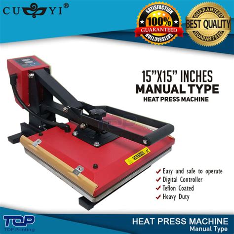 Cuyi Heat Press Machine A4 15x15 Inches Heavy Duty Red Heatpress