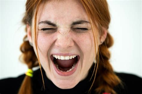 Premium Photo Close Up Portrait Of Angry Redhead Teenage Girl