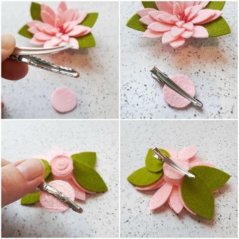 Diy Felt Flower Hair Clips With Free Pattern The Yellow Birdhouse