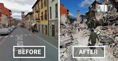 Find over 100+ of the best free earthquake images. 33 Before and After Italian Earthquake: Heartbreaking ...