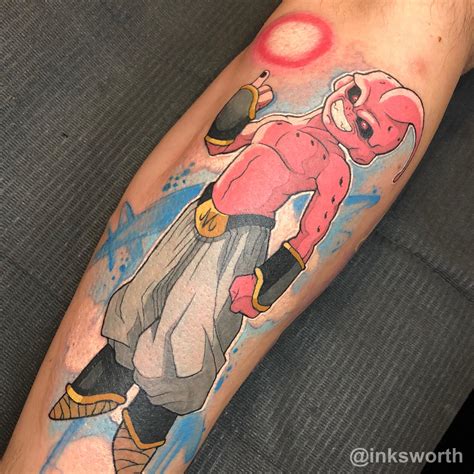 Goku tattoos master roshi tattoos gohan tattoos majin buu tattoos Fun Kid Buu piece I got to do today : dbz