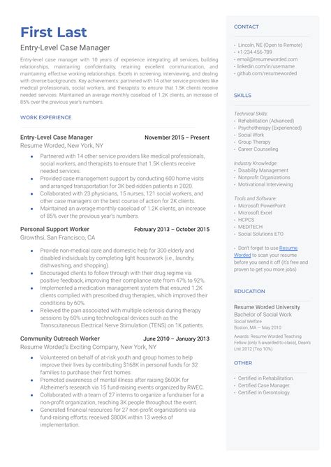 RN Case Manager Resume Examples for 2024 | Resume Worded