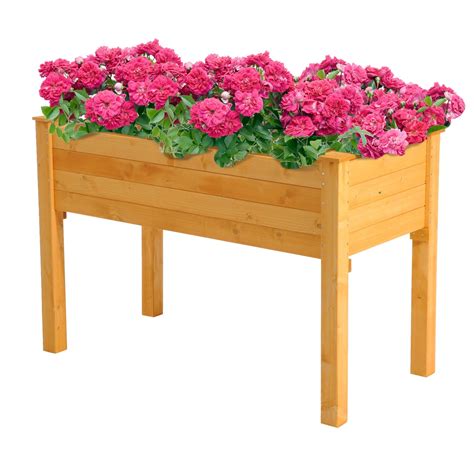 2 X 4 Wood Elevated Garden Bed Outdoor Raised Planter Box With Legs