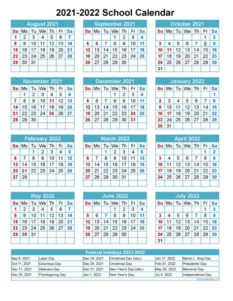 Calendars 2021 2022 Free Printable Pdf Templates Riset