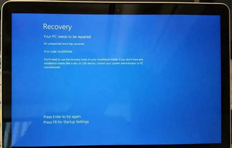 Boot Error Your Pc Needs To Be Repaired After Windows 10 Update Solved
