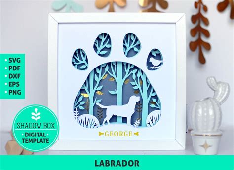 Labrador Dog Shadow Box SVG 3d papercut SVG layered paper | Etsy Shadow