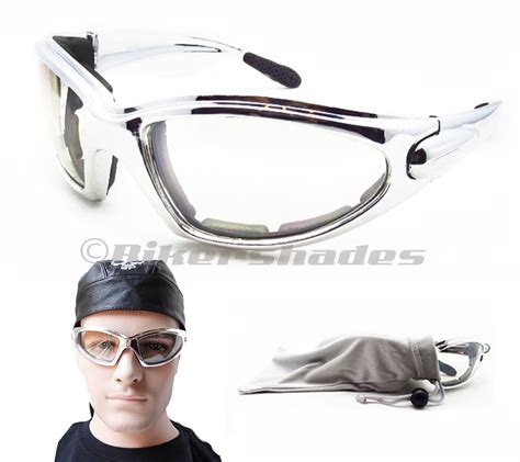 Motorcycle Transition Sunglasses Chrome Frame Day And Night Photochromic Lenses Ebay