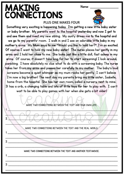 Text Connections Worksheet