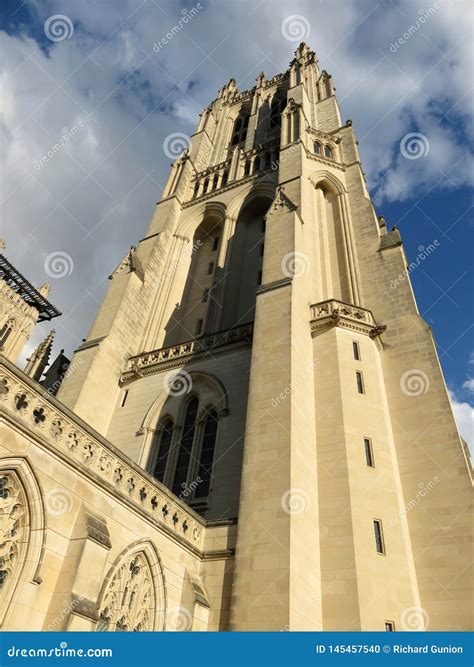Tall Cathedral Spire And Clouds Stock Photo Image Of April Gothic