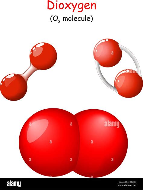 Oxígeno Fórmula Química Estructural De Dioxígeno Modelo De O2 Moléculas Oxígeno Singlete O