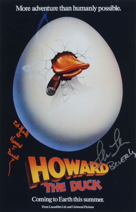 Ed Gale And Lea Thompson Signed Howard The Duck 12x18 Photo Inscribed