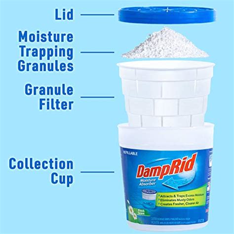 Damprid Refillable Moisture Absorber 105 Oz Cups 4 Pack Fresh