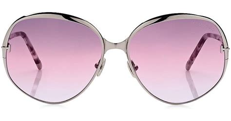 Tom Ford Yvette 60mm Round Sunglasses In Pink Lyst