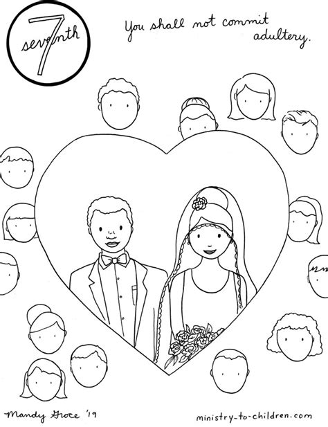 7th Commandment Coloring Page You Shall Not Commit Adultery