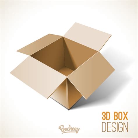 Opened Cardboard Box Template Ai Vector Uidownload