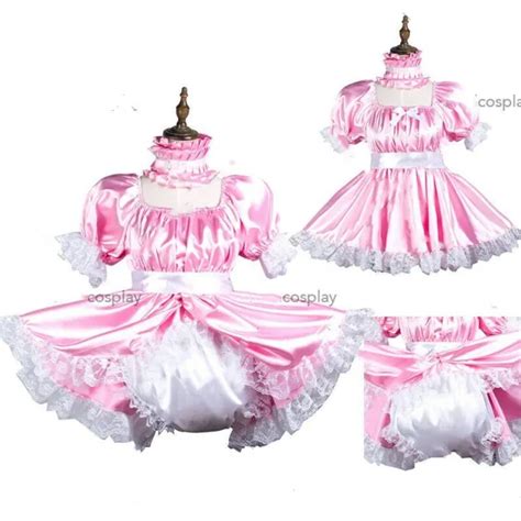 sissy maid satin dress lockable cosplay costume tailor made 32 49 picclick