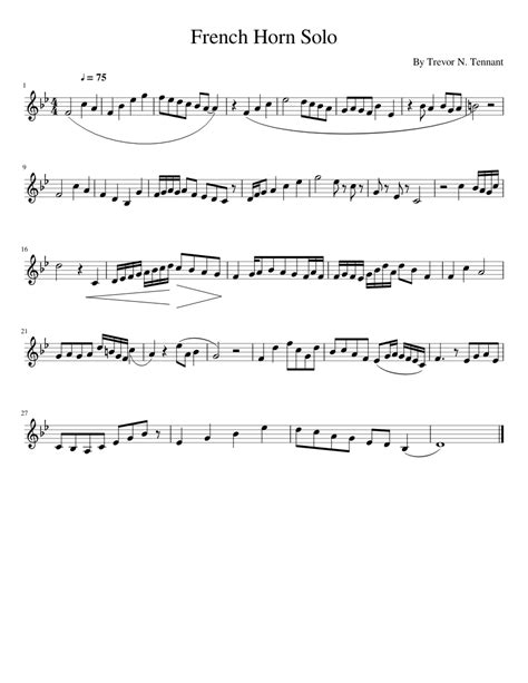 French Horn Solo Sheet Music For French Horn Solo