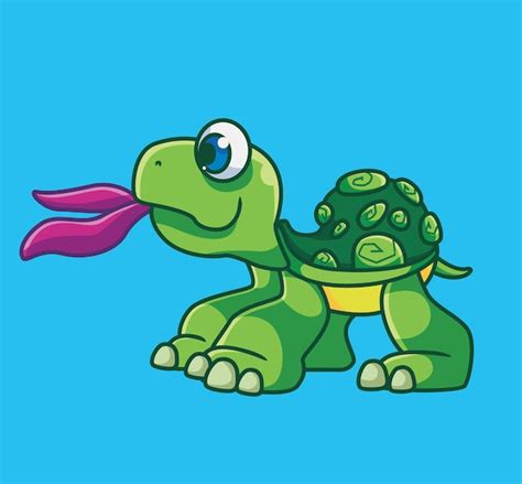 Premium Vector Cute Cartoon Turtle Eating Leaf Isolated Cartoon