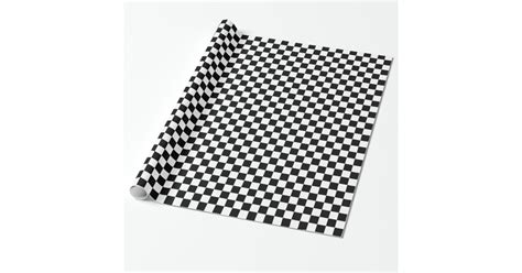 Black And White Checkerboard Pattern Wrapping Paper Zazzle