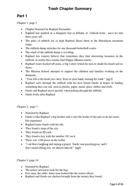 Teach your students to analyze literature like litcharts does. Trash Chapter Summary Full | Raphael | Crimes
