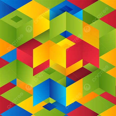 Multicolor Abstract Geometric Background With Cube Vector Background