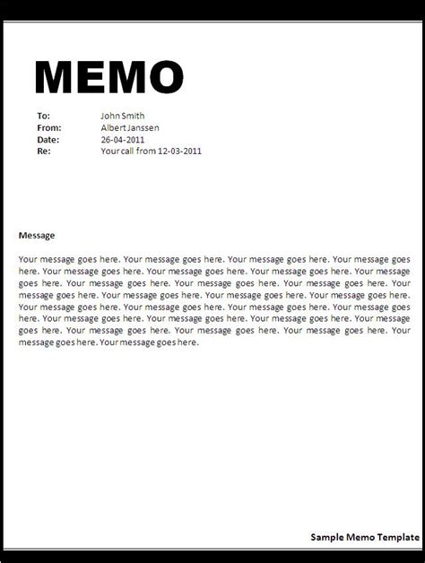 Sample Of A Business Memo Template Sample Business Letter