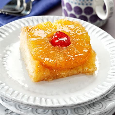 Invert a plate over skillet and invert cake onto plate (keeping plate. Makeover Pineapple Upside-Down Cake Recipe | Taste of Home