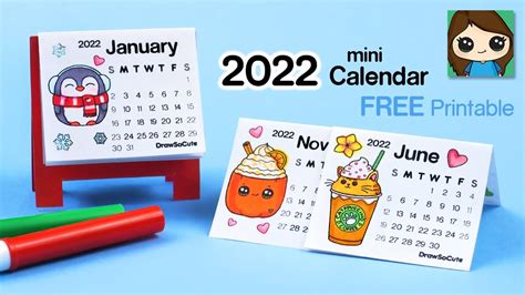 How To Make A 2022 Mini Desk Calendar Easy Free Youtube