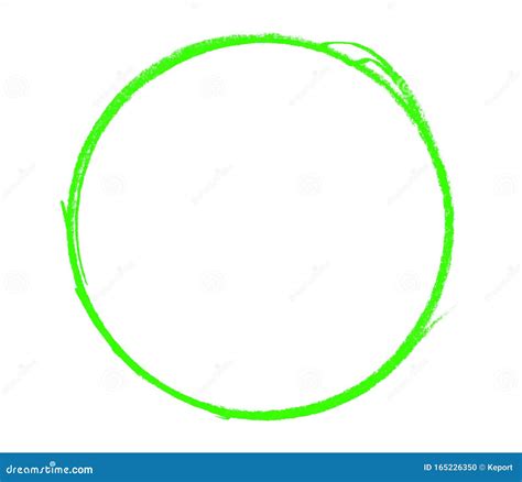 Empty Hand Drawn Circle With Green Color Stock Illustration
