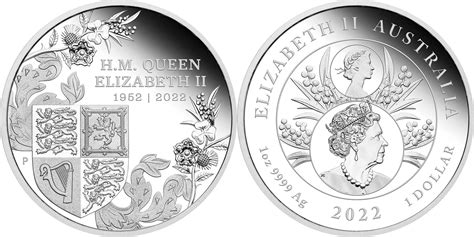 1 Dollar Queens Platinum Jubilee 1 Oz Silver Coin 1 Australia 2022