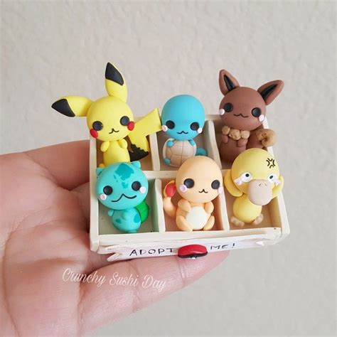 Box Of Pokemon Polymer Clay Charm Clay Charm Kawaii Chibi Resin