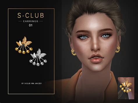 The Sims Resource S Club Ts4 Wm Earrings 202101
