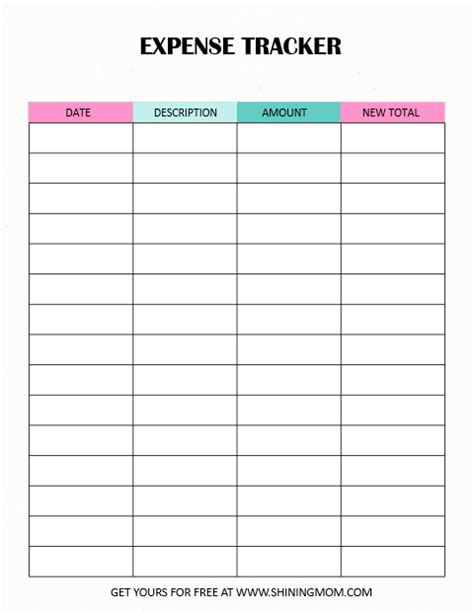 Weekly Expense Tracker Free Printable