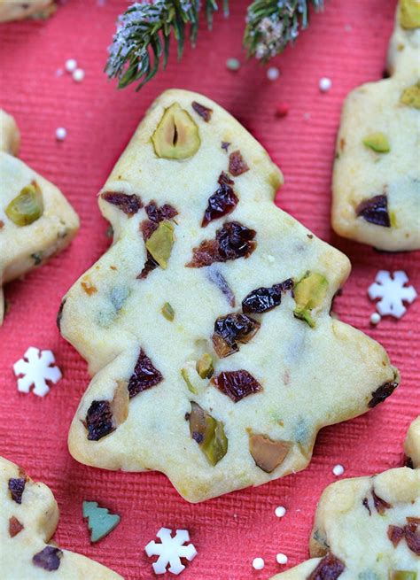 Cranberry Pistachio Christmas Shortbread Cookies Omg Chocolate Desserts