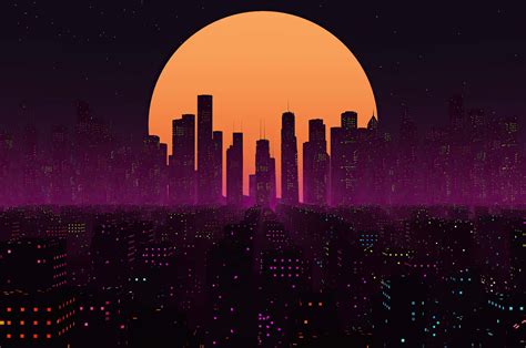 Pixel Cityscape Wallpaper