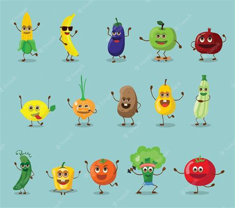 Premium Vector Vector Collection Of Cute Fruits Funny Fruit Characters Isolated On White