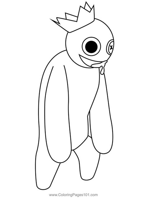 Blue Standing Rainbow Friends Roblox Coloring Page Easy Coloring Pages