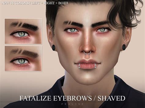 Realistic Shaved Eyebrows In 18 Colors For The Left Right Or Both
