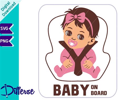 Baby On Board Svg Baby Girl In Car Seat Svg So Fontsy