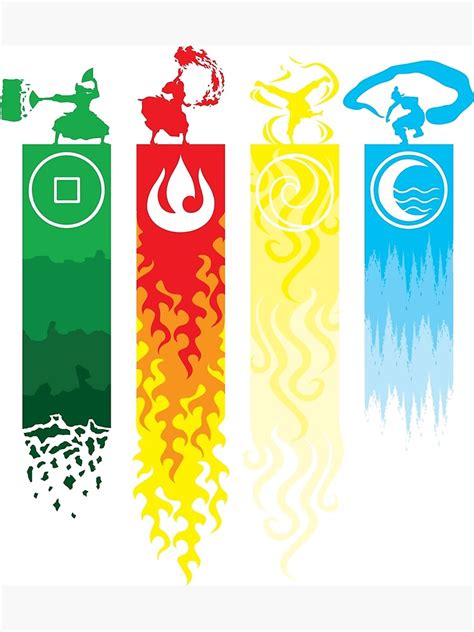 Avatar Four Elements Poster For Sale By Reachforthesky Redbubble