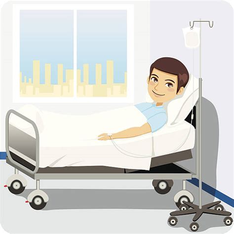 Royalty Free Cartoon Of A Sick Person In Bed Clip Art Vector Images