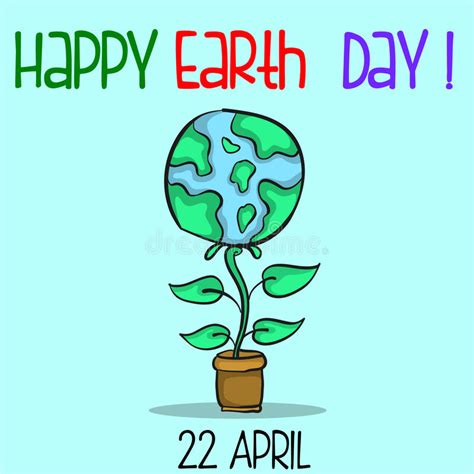 Collection Happy Earth Day Style Stock Vector Illustration Of April