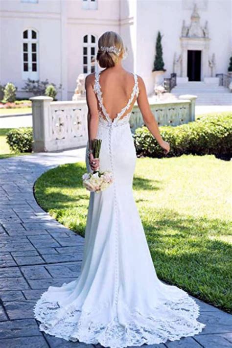The oh oui collection by atelier anonyme is a modern, clean design perfect for brides who are searching for a wedding dress that's casual and devastatingly cool. 10 White Lace Mermaid Bridal Wedding Dresses Under 200 ...
