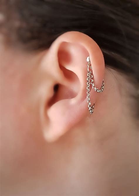 Rolo Chain Stainless Steel Helix Cartilage Earring Helix Cartilage