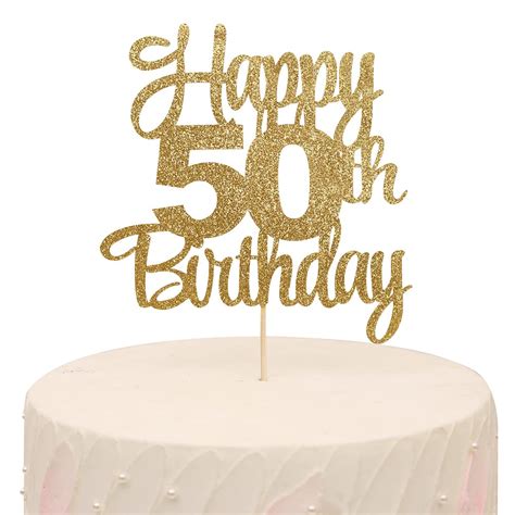 Buy Happy 50th Birthday Cake Topper 50th Anniversary Cake Topper