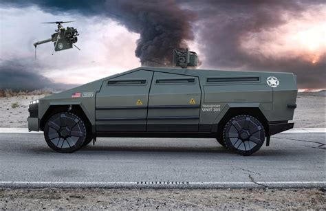 Military Tesla Cybertruck Combat Vehicle Electric Future