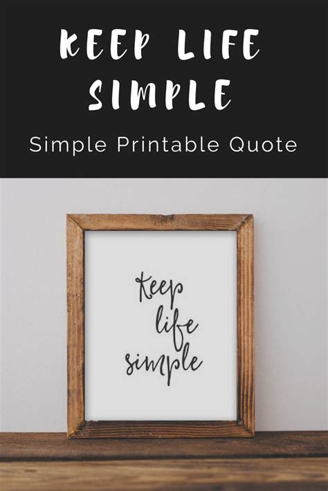 Simple Printable Quote Printable Keep Life Simple Minimalist Etsy