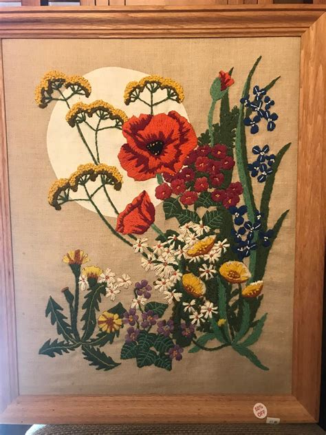 Vintage crewel embroidery. $1.50 : ThriftStoreHauls